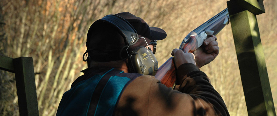 Man clay pigeon shooting on Hampshire